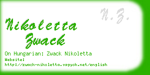 nikoletta zwack business card